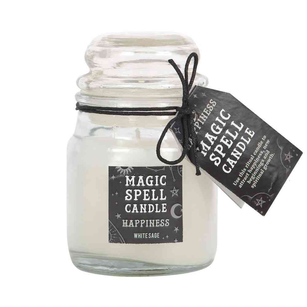 Something Different - White Sage 'Happiness' Spell Candle Jar Bougie Parfumée - Blanc